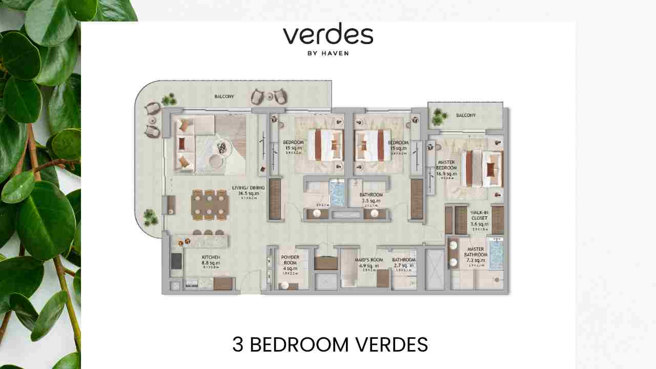 3 Bedroom Floorplan Verdes by Haven