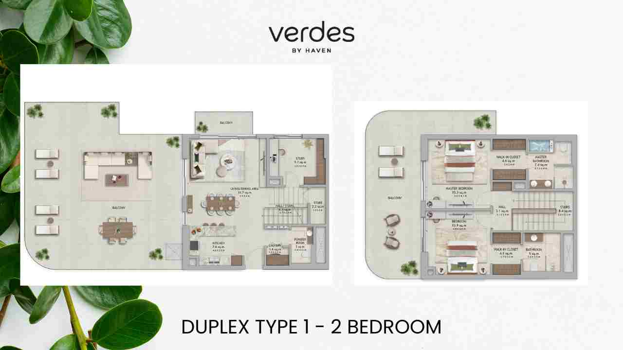 DUPLEX TYPE 1 - 2 bedroom Floorplan Verdes by Haven