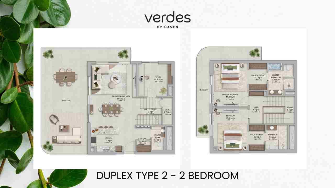 DUPLEX TYPE 2 - 2 bedroom Floorplan Verdes by Haven