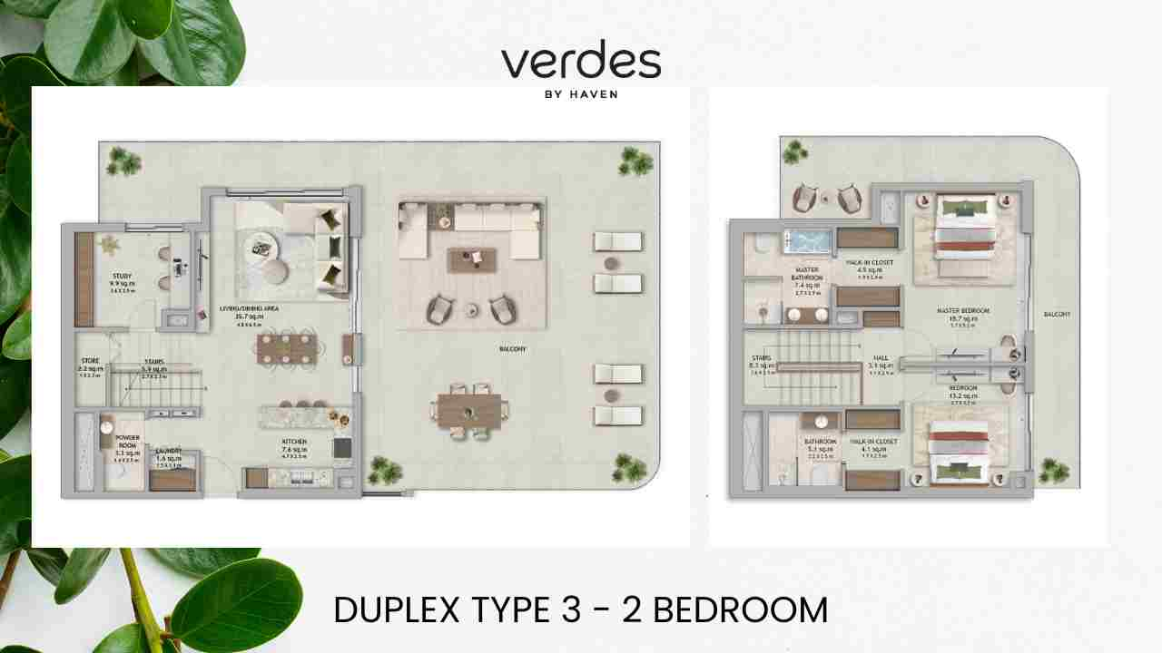 DUPLEX TYPE 3 - 2 bedroom Floorplan Verdes by Haven